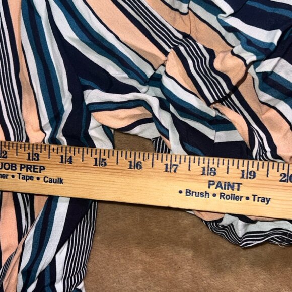 Peach Love California Women LG Multi Colored Stripe Off Shoulder Dress (V)‎ - Picture 5 of 8